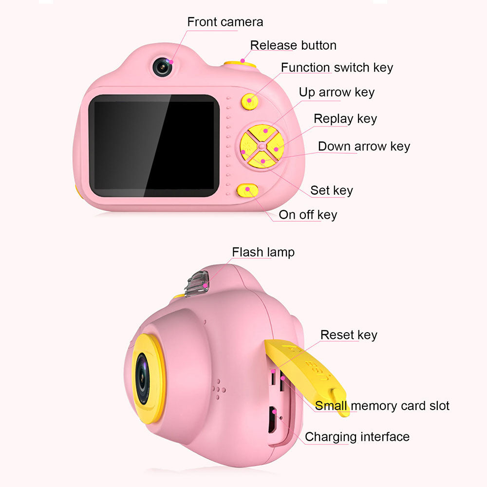 Mini Digital Camera for Kids IPS Screen Cartoon Frames Camera Toy Fun Digital Camera for Kidren