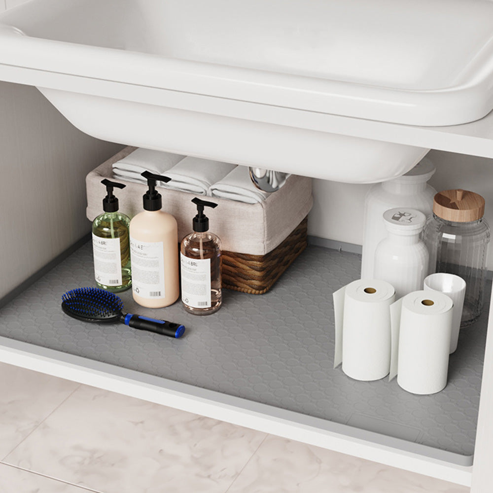 Silicone Under Sink Mat with Raised Edge for Cabinet Protection