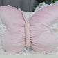 Butterfly Shape Throw Pillow with Lace Ruffle Trim Decorative Cushion Home Decor Cushion Butterfly Velvet Throw Pillow