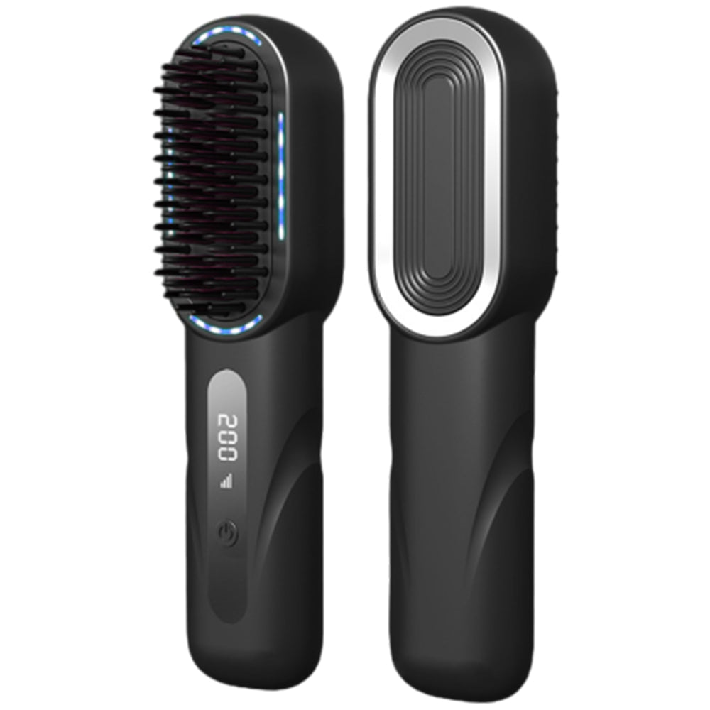 Rechargeable Cordless Hair Straightener Brush with LED Display