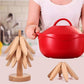4Pcs Tree Art Design Coasters With A Stand Wooden Tree Shape Trivet Set for Hot Dishes