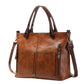 Vintage Leather-Look Tote Handbag Crossbody Briefcase