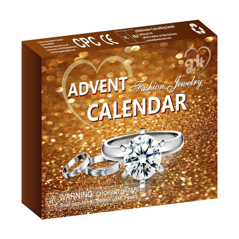 Christmas Jewelry Advent Calendar Set Earrings Rings Necklaces Keychains