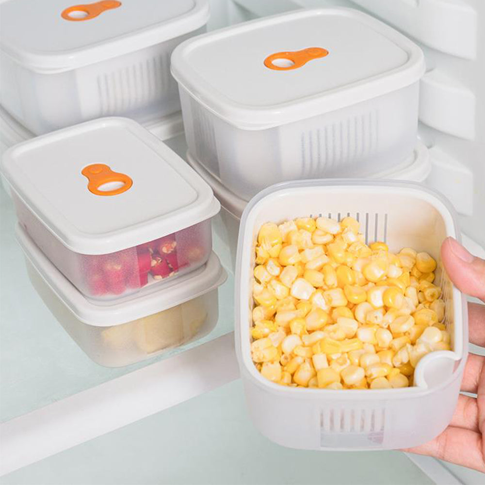 Food Storage Drain Containers with Lids and Ventilation Holes