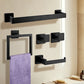 5Pcs Bathroom Towel Bar Set Stainless Steel 40cm Wall Mounted Towel Racks
