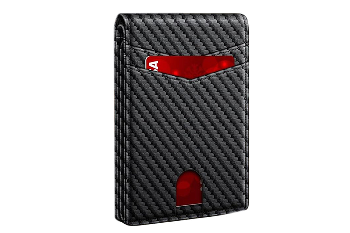 Men Slim RFID Shielding Microfiber Wallet Credit Card Holder Money Clip