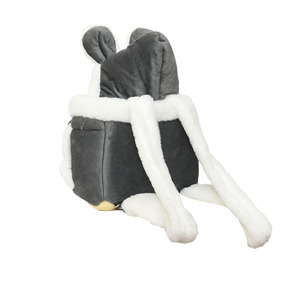 Plush Backpack Portable Pet Hanging Chest Bag with Hand Warmer Pocket