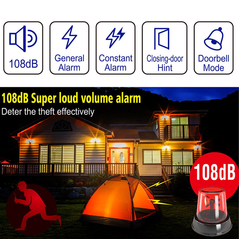 4-in-1 Magnetic Door Window Intrude Detector Wireless Security Refrigerator Door Delay Alarm