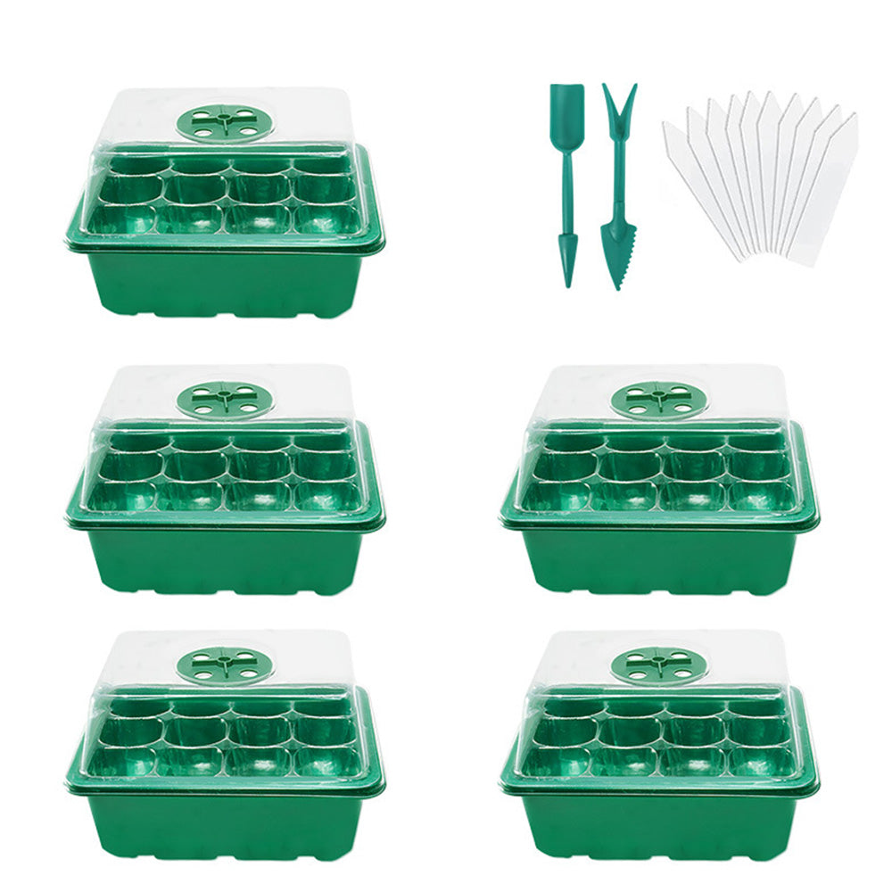 5Pcs Seed Trays 12 Cells Seed Starter Kit for Seeds Growing Starting