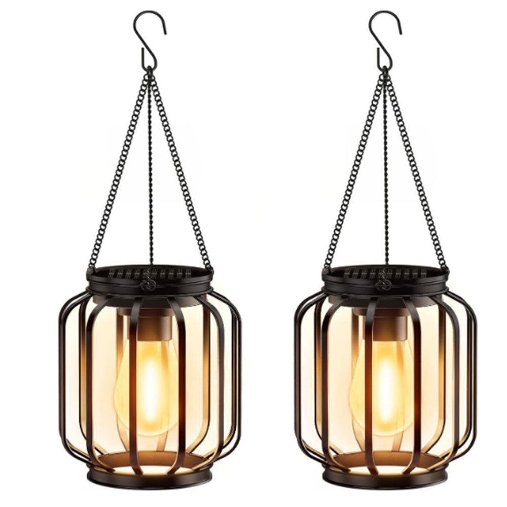 2Pcs Solar Outdoor Hanging Lamp