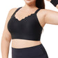 Seamless Bra for Women Adjustable Wirefree Bra for Sport Daily Wear-Black