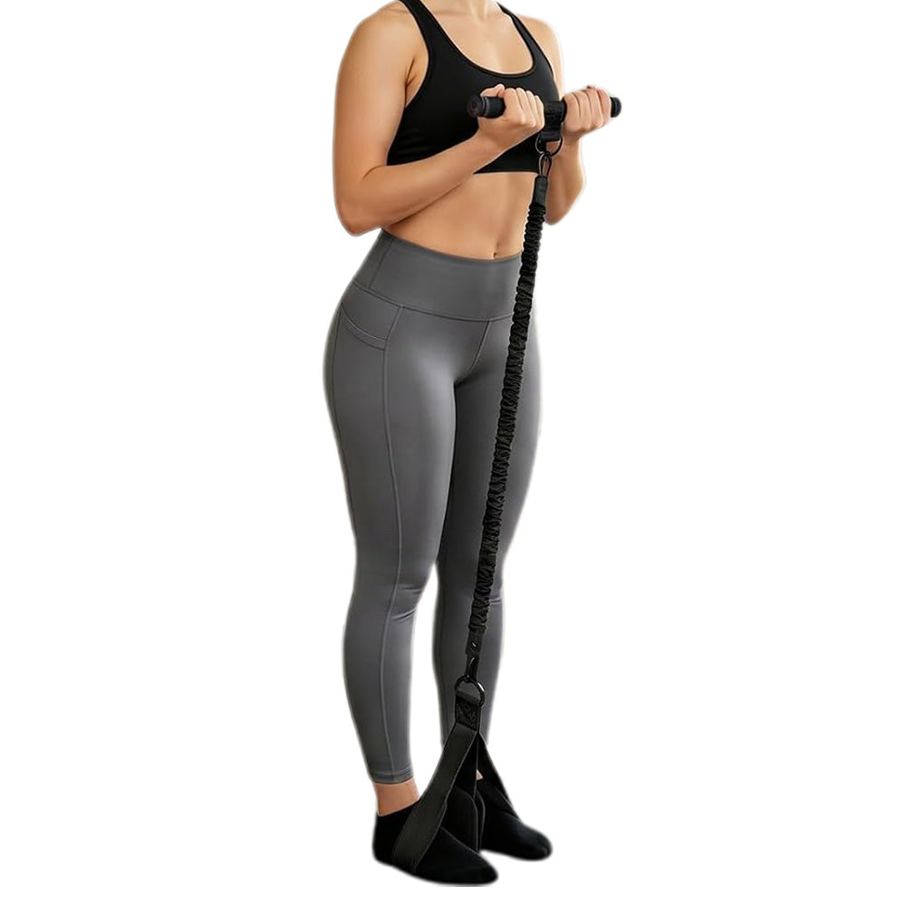 Pedal Resistance Band with Handle Adjustable Puller Exercise Bands for Home Gym Office