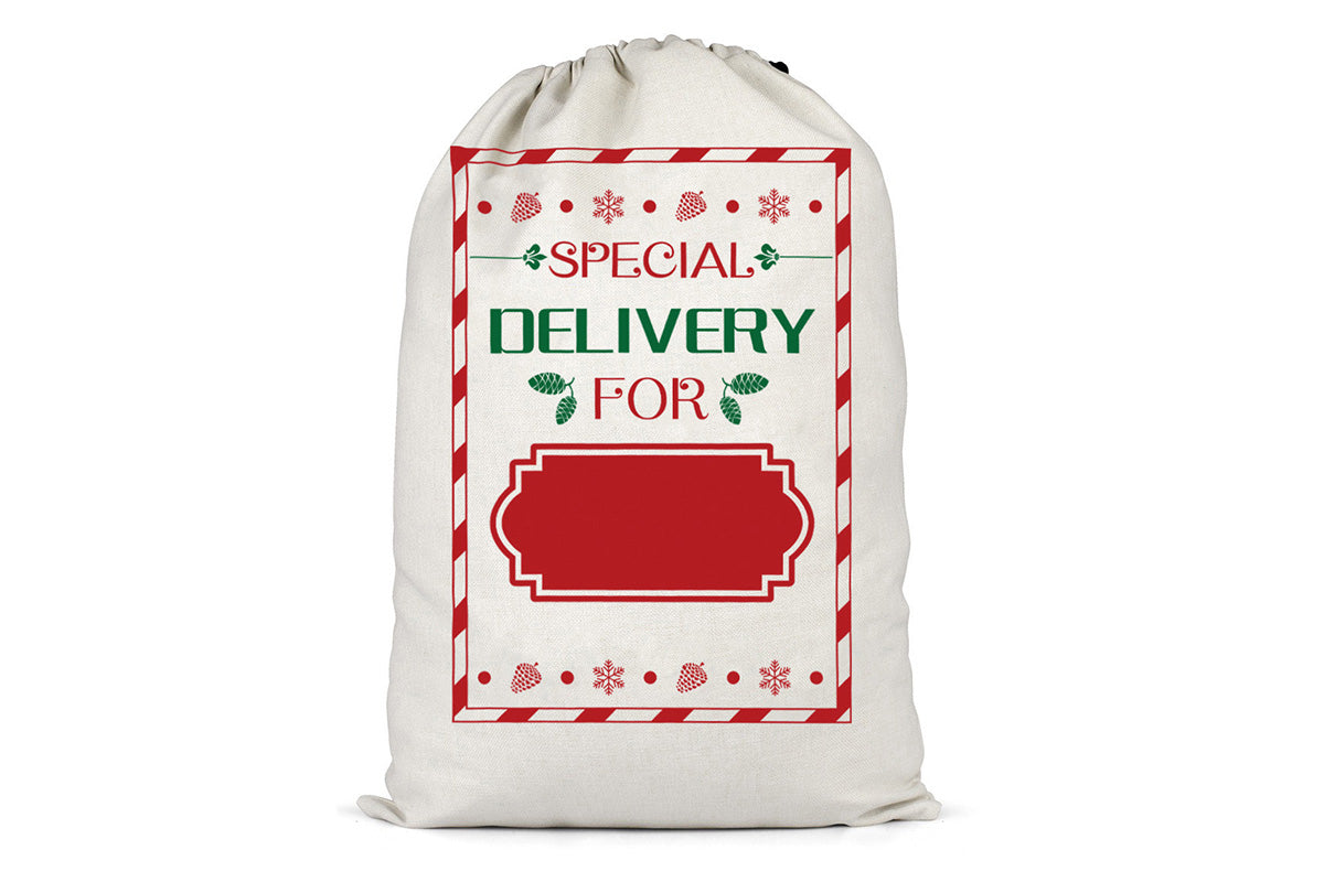 2Pcs Christmas Gift Canvas Bags Santa Sacks Drawstring Christmas Bags