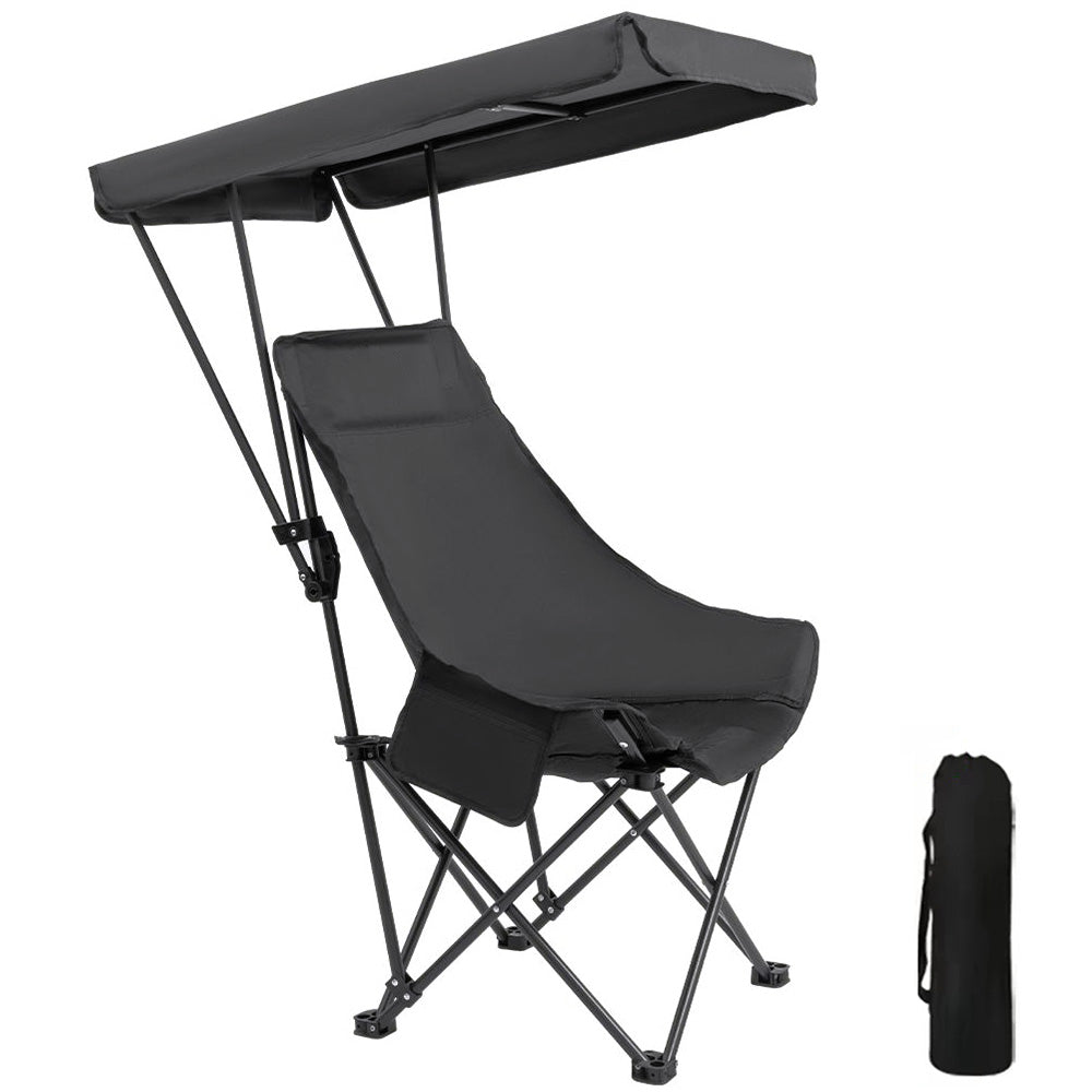 Camping Chair with Canopy Folding Outdoor Chair for Fishing Beach