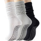 3 Pairs Knee-High Non-Slip Yoga Socks with Grips for Pilates Dance Barre