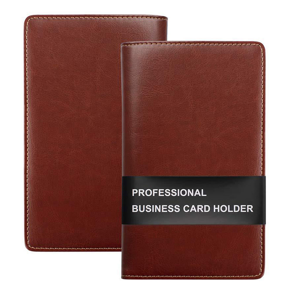 Portable Leather Business Card Holder Album 120-Slot Capacity