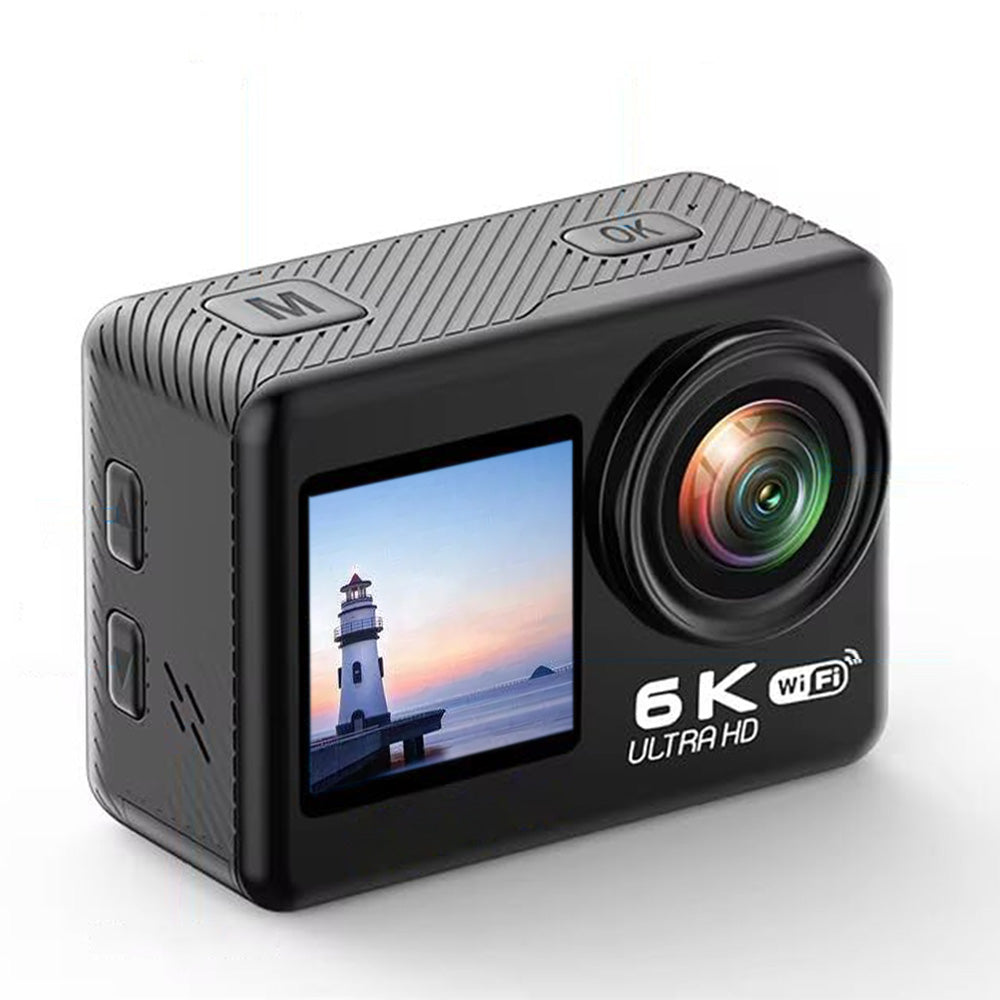 5K 6K 8K 30FPS Action Camera with Waterproof Case Dual Screens and EIS Stabilization