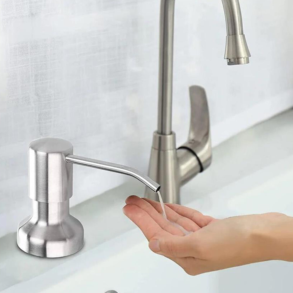 2Pcs Kitchen Sink Soap Dispenser Stainless Steel Hand Liquid Pump with 1.2m Tube Kit