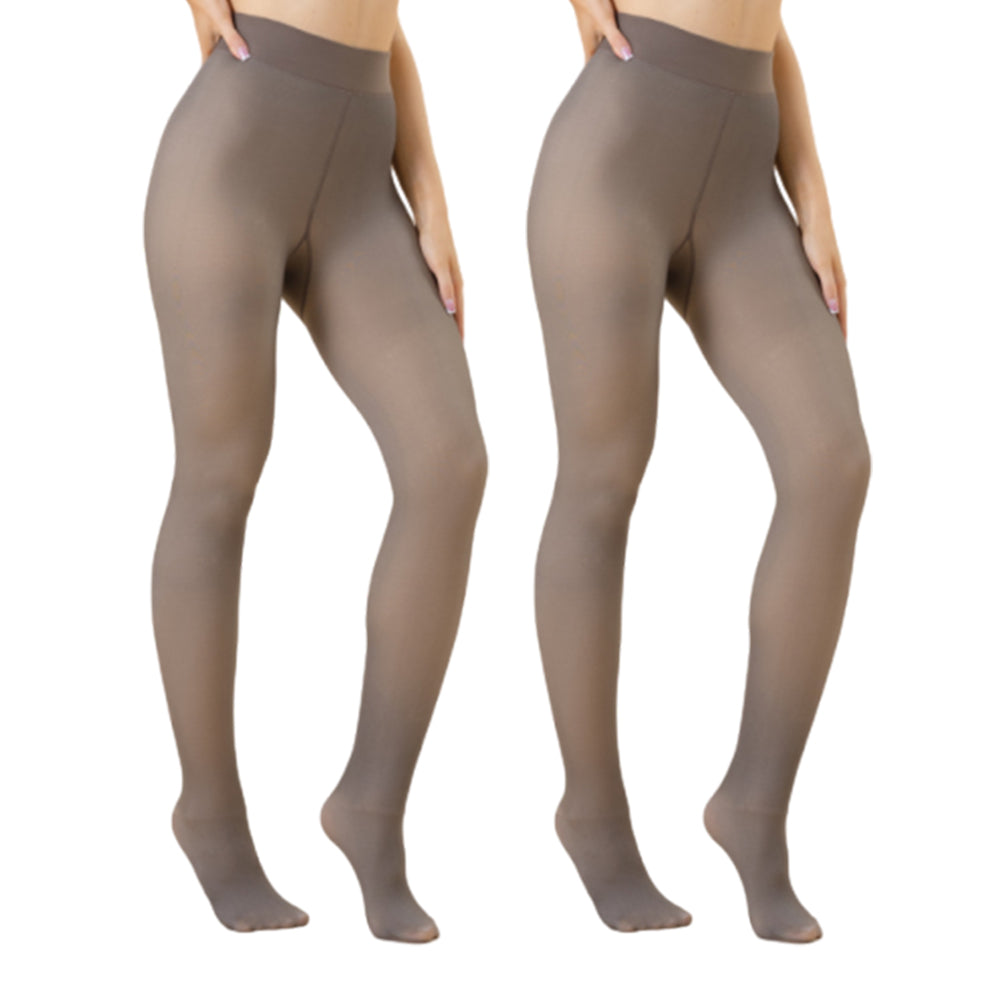 2Pcs Women Thermal Lined Translucent Pantyhose Tights Stockings