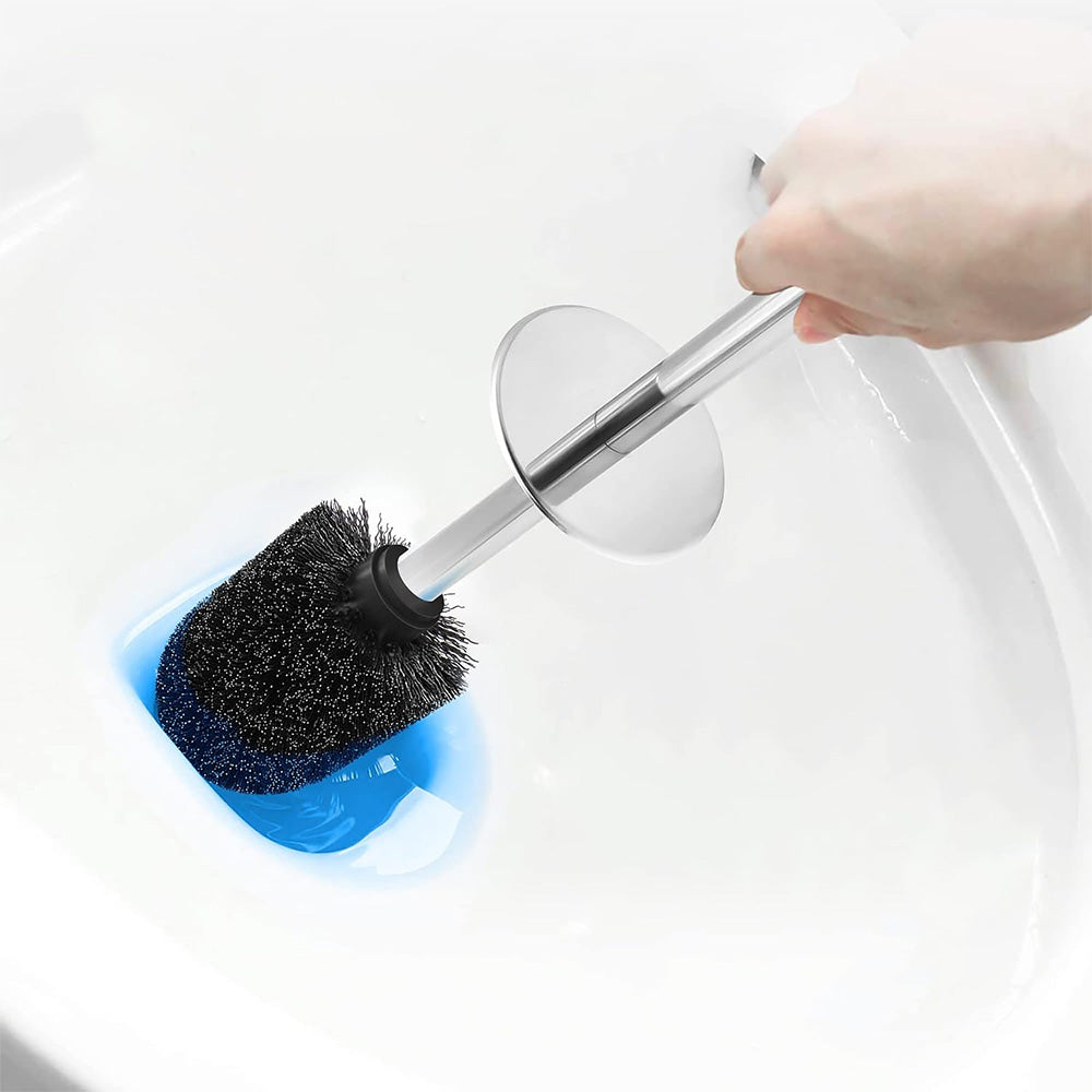 2 Pack Toilet Brush Set with 304 Stainless Steel Handle and Holder