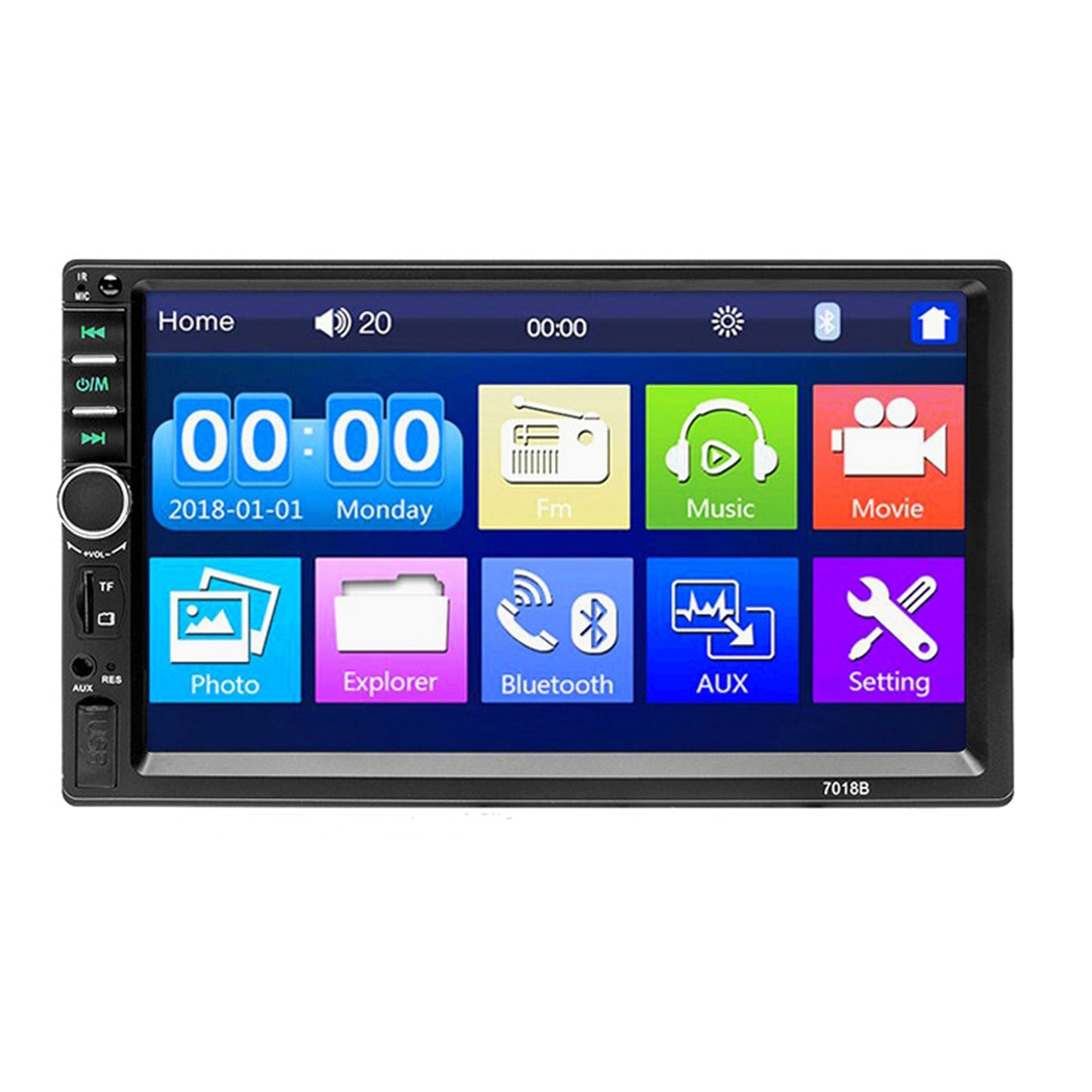 7-inch Touch Screen Bluetooth Double din Car Stereo Radio Compatible with Carplay/Android with Rear View Camera Remote