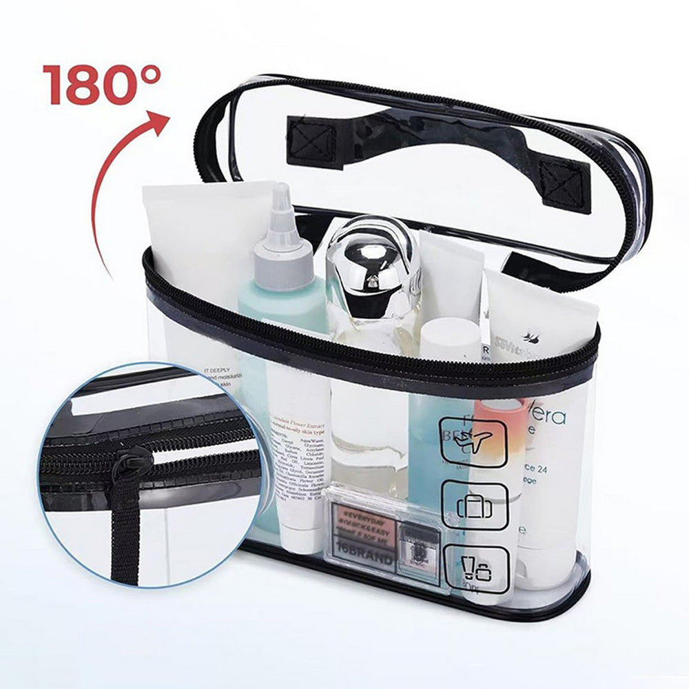2 X Clear Toiletry Bag with 28Pcs Disposable Compressed Towels