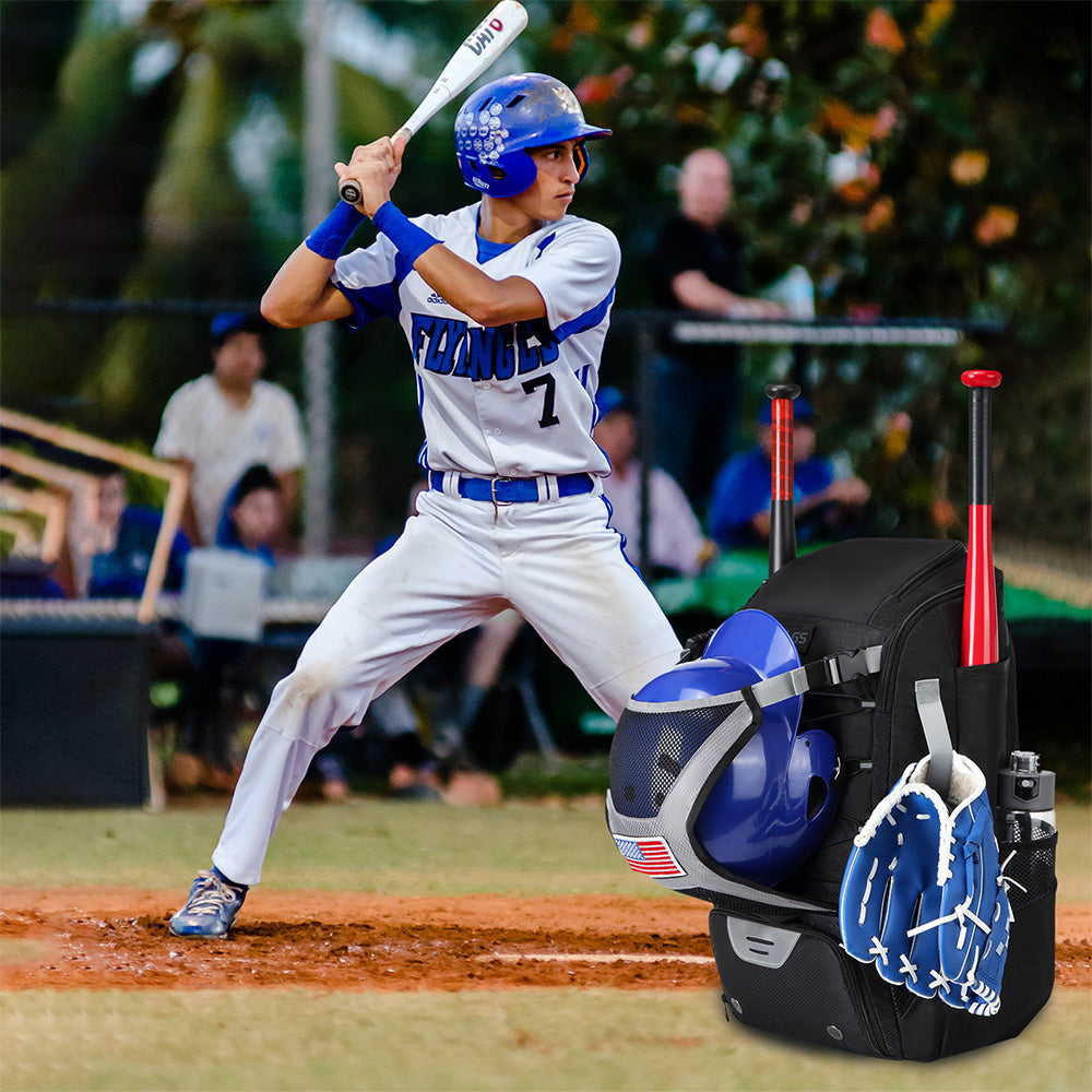 Baseball Backpack for Shoe Compartment Fence Hook