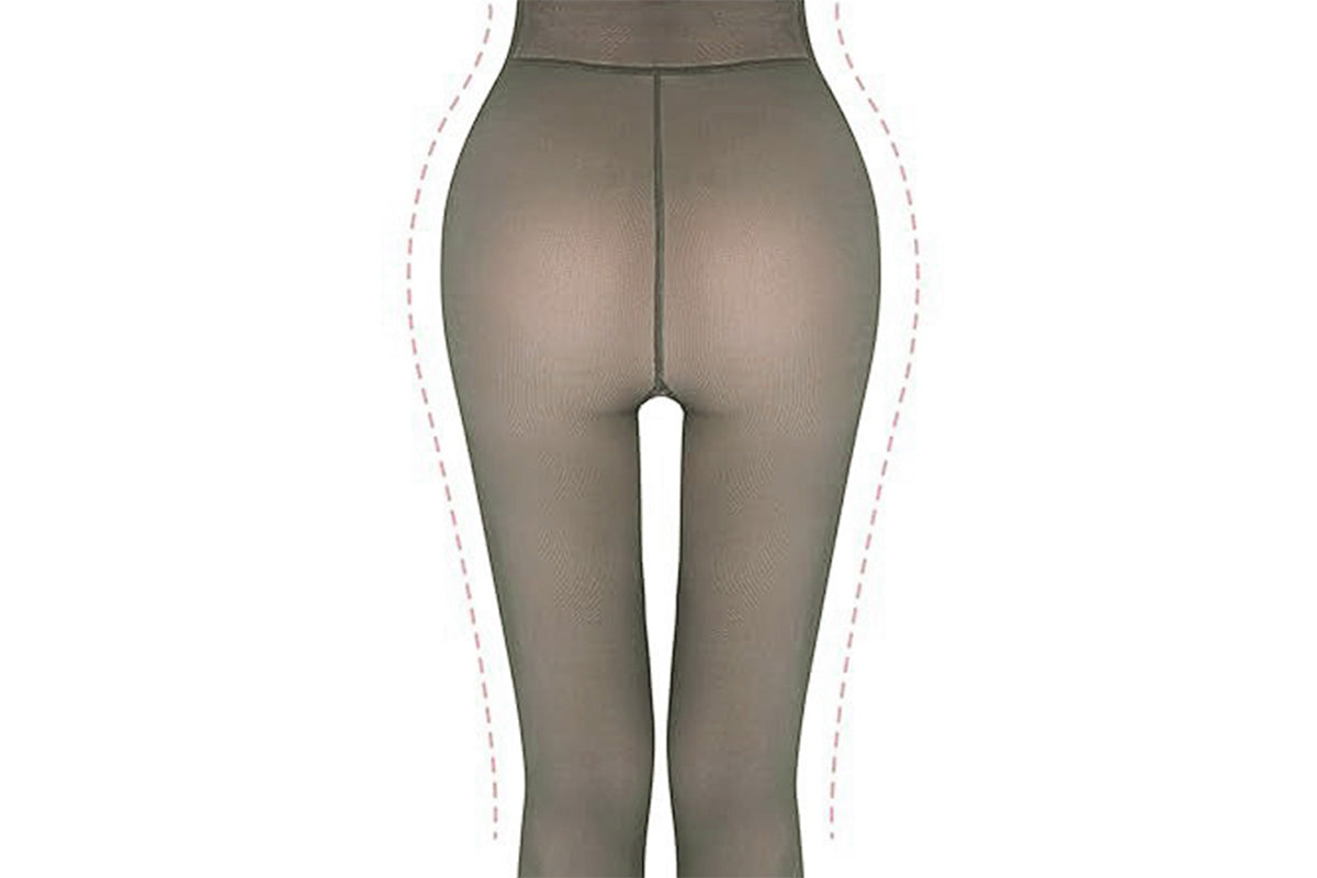 Sheer Tights Plus Size Winter Thermal Pantyhose Bare Legs Illusion Warm-Grey