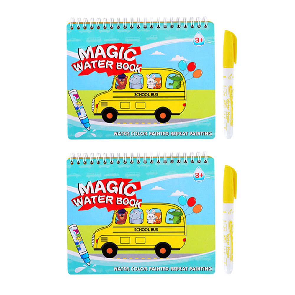 2Pcs Magic Water Drawing Doodle Coloring Book with Pen