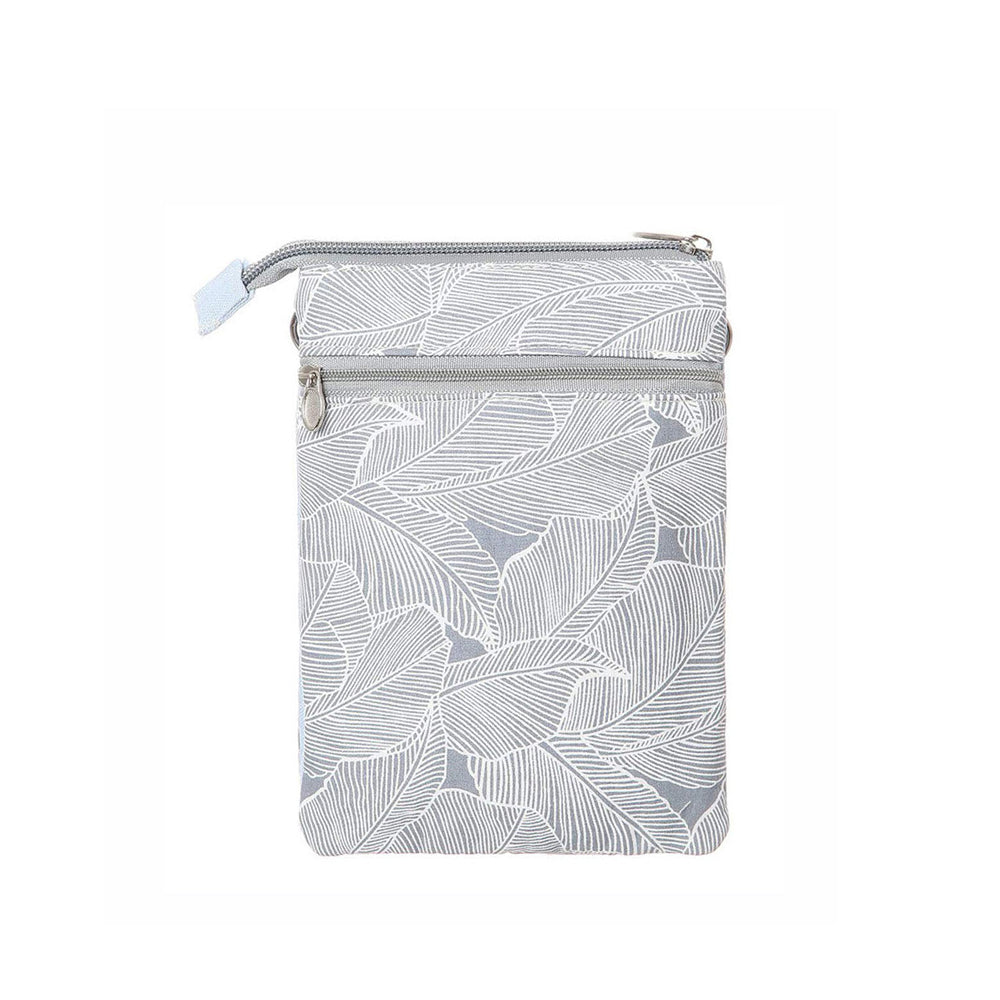 5 Layer Leaf Pattern Canvas Cell Phone Crossbody Bag