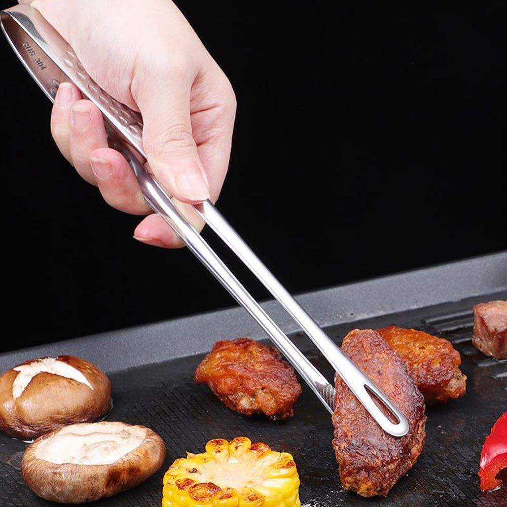 6 Stainless Steel Long Handle Food Tongs Grill Tweezers