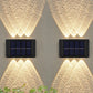 4Pcs Solar Wall Light for Outdoor Fence Waterproof Convex Lens Design