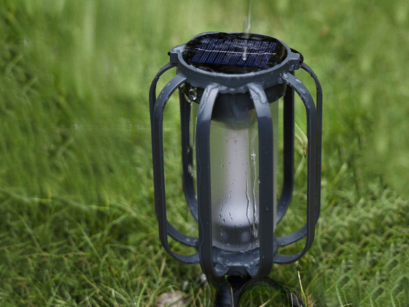 Solar Lantern with Tripod Flickering Flame Solar Outdoor Lights 4 Lighting Modes