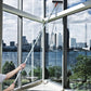 2 in 1 Window Squeegee Window Cleaner Kit with 2 Microfiber Cloths-7-Section Pole