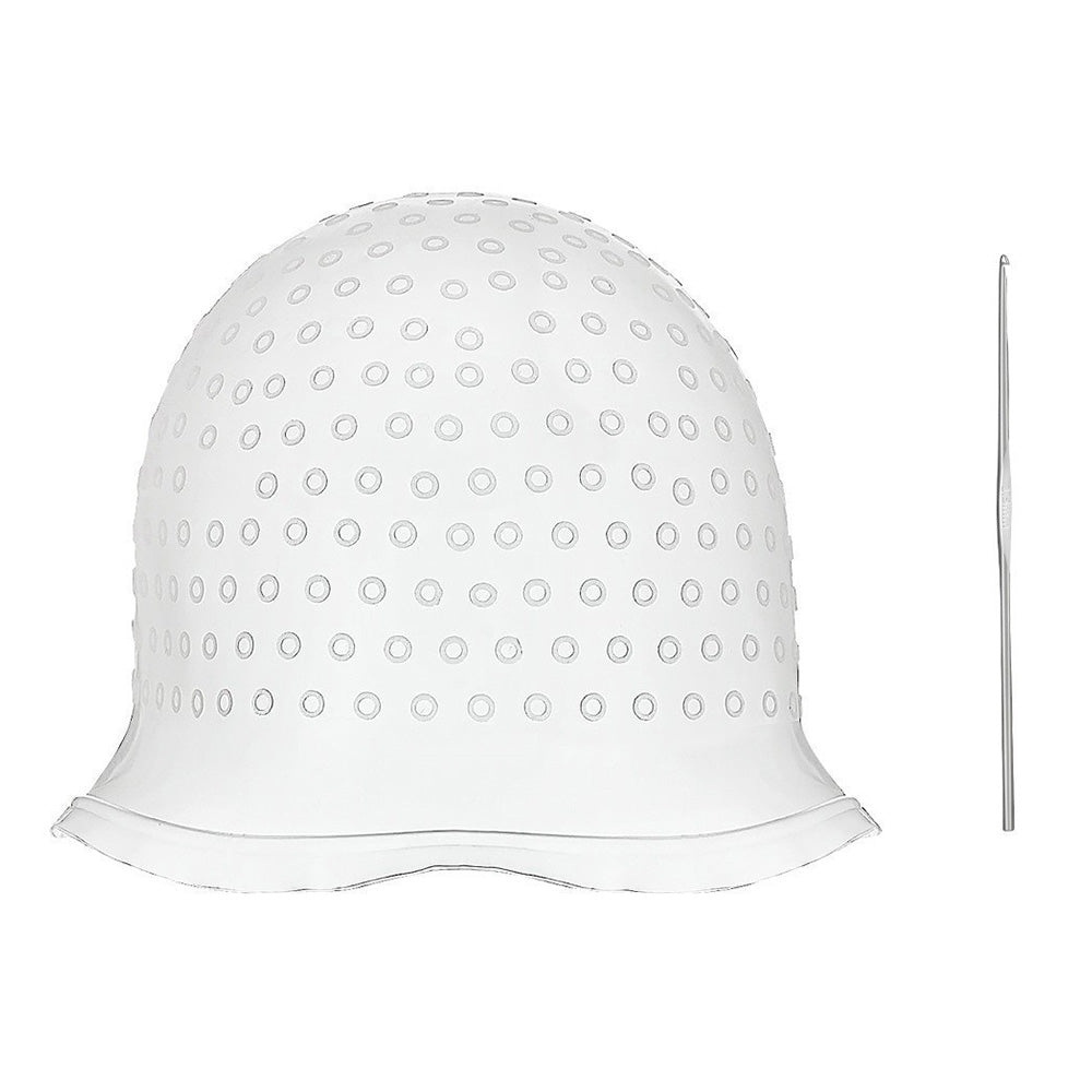 Reusable Silicone Hair Highlighting Cap with Stainless Steel Hook