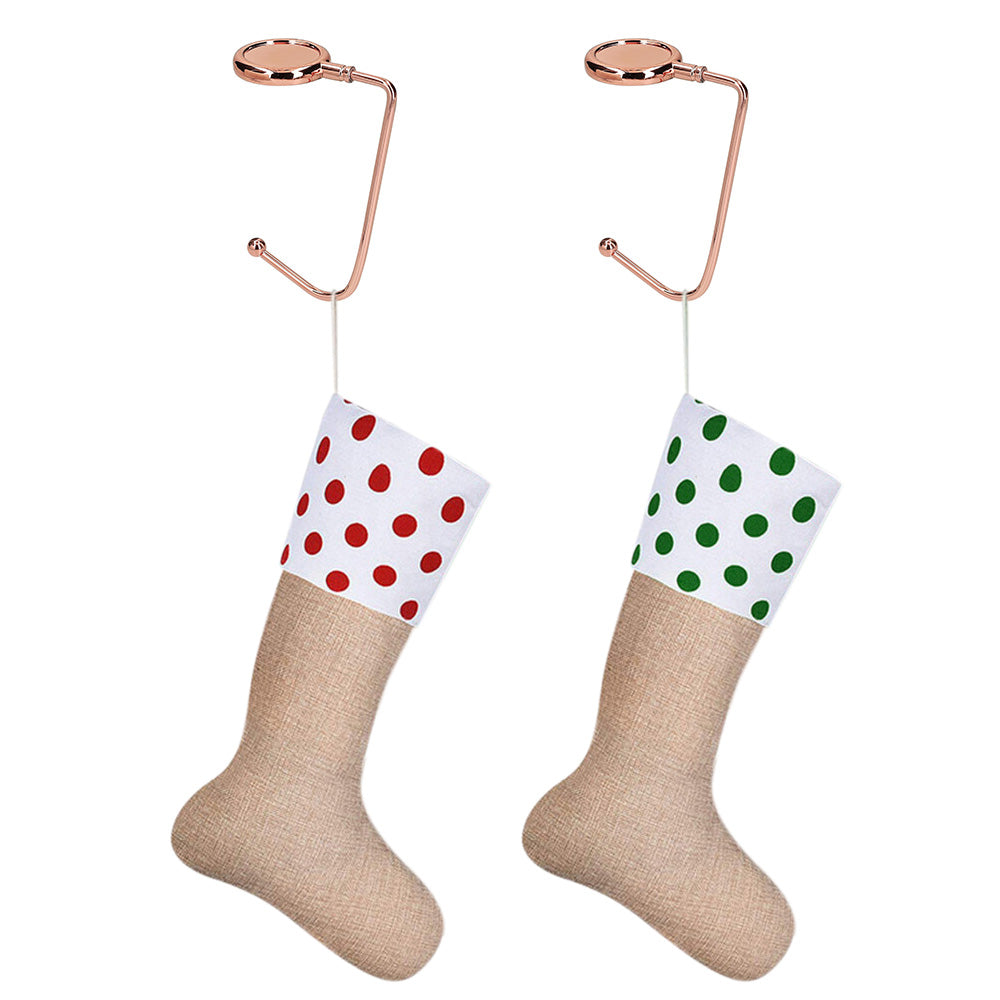 2 Pack 30mm Metal Straight Hooks for Christmas Stockings and Bags
