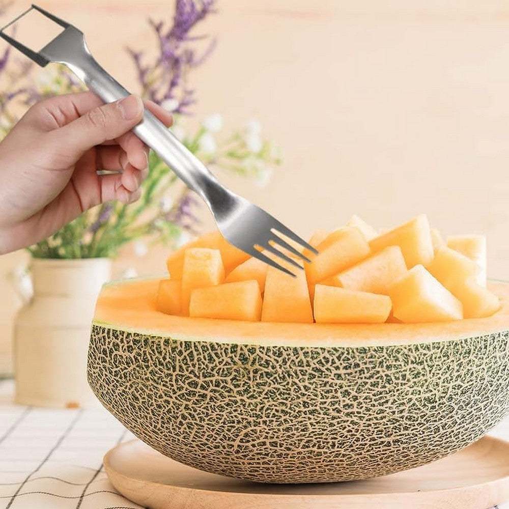 2Pcs Stainless Steel Multifunctional Watermelon Fork Slicer Tool