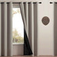 100 Percent Blackout Curtain Panel with Black Liner Heat & Light Blocking Drapes