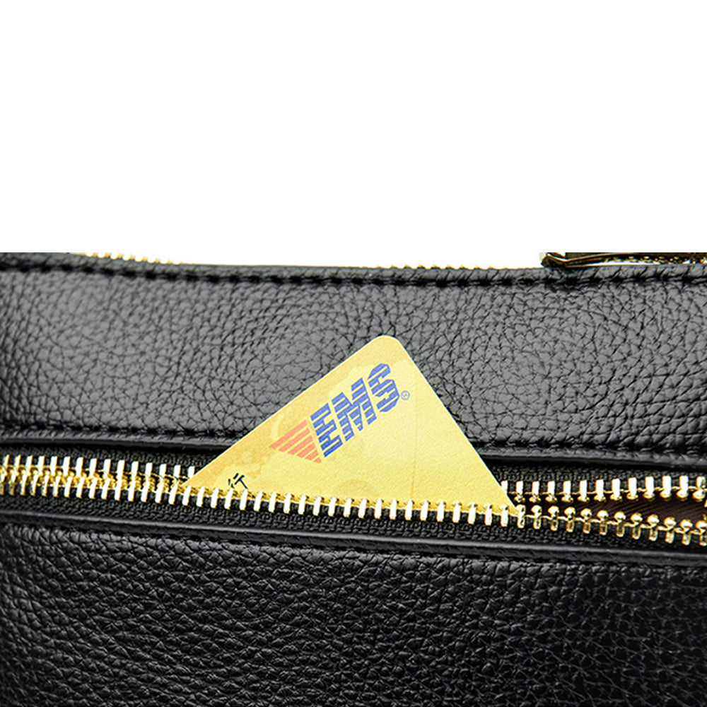 Genuine Leather Crossbody Shoulder Bag Multi-Compartment Water-resistant Handbag