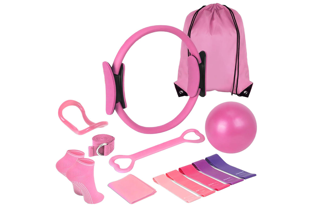 13PCS Home Pilates Essentials Kit Yoga Ring and Ball Resistance Band Pilates