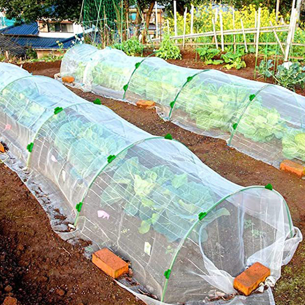85Pcs Set Garden Netting Kit for Raised Beds Fiberglass Garden Hoops Bird Barrier Protection