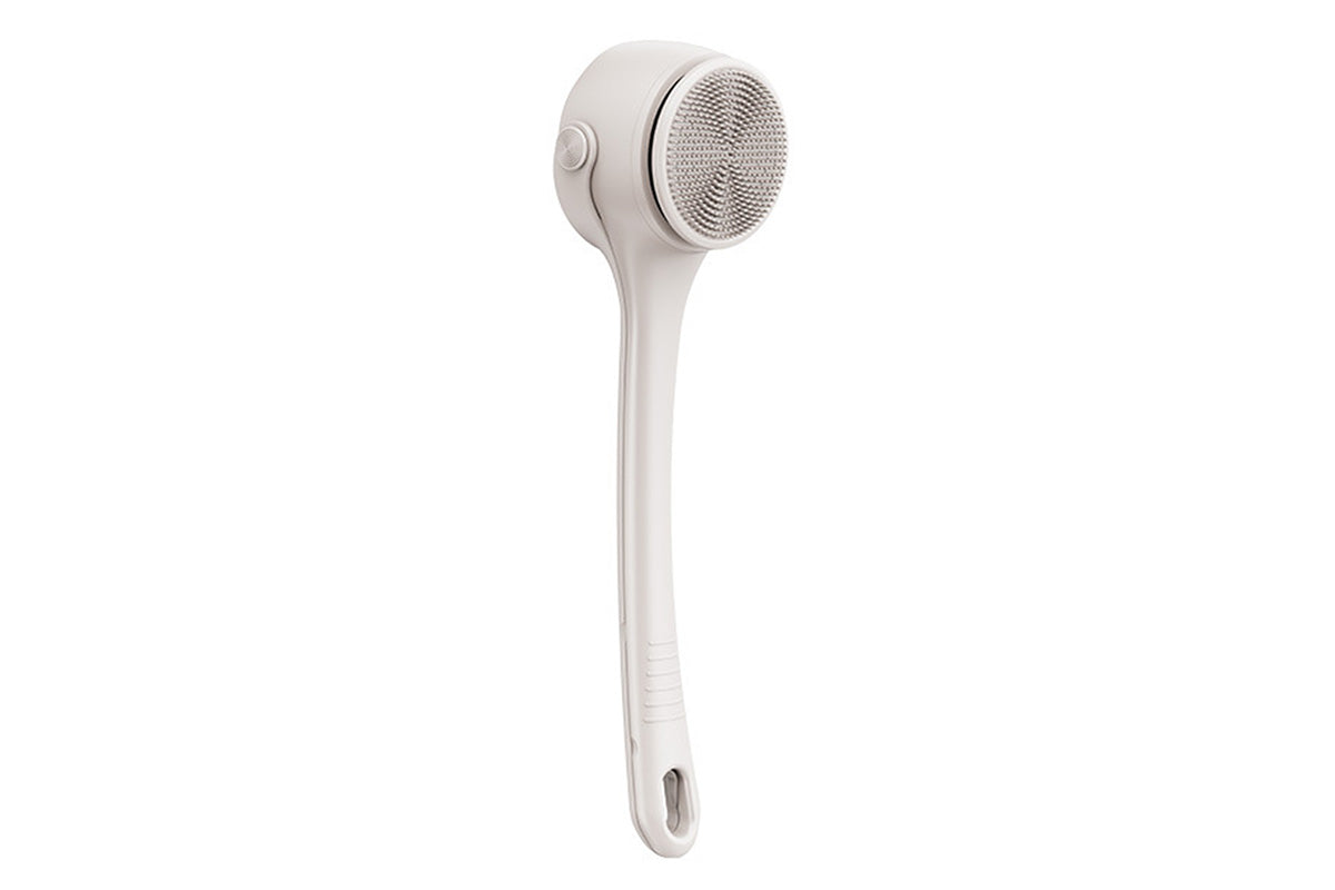 Electric Body Back Scrubber for Shower Dual Handle Bath Brush for Exfoliating Massage