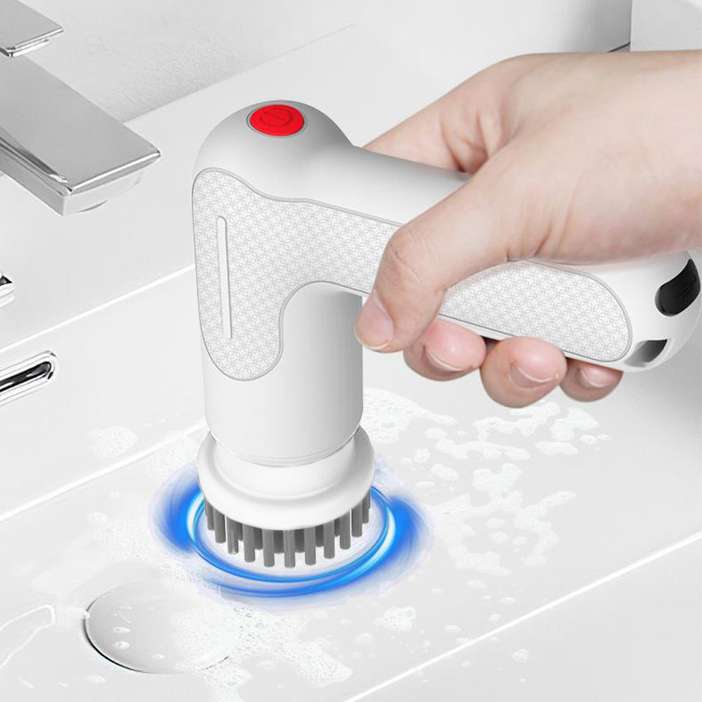 2Pcs 9-In-1 Handheld Chargeable Spin Scrubber Cleaning Brush Kit
