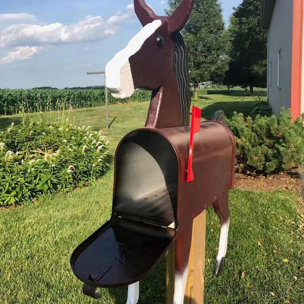 Unique Chicken Cow Horse Pig Metal Mailbox for Farm Garden Decoration