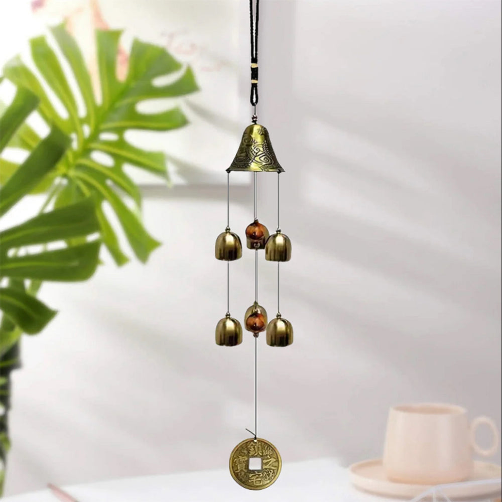 55cm Metal Hanging Wind Chime with 6 Copper Bells