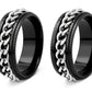 Fidget Rings Anxiety Spinner Rings Stainless Steel Chain Rings-Silver