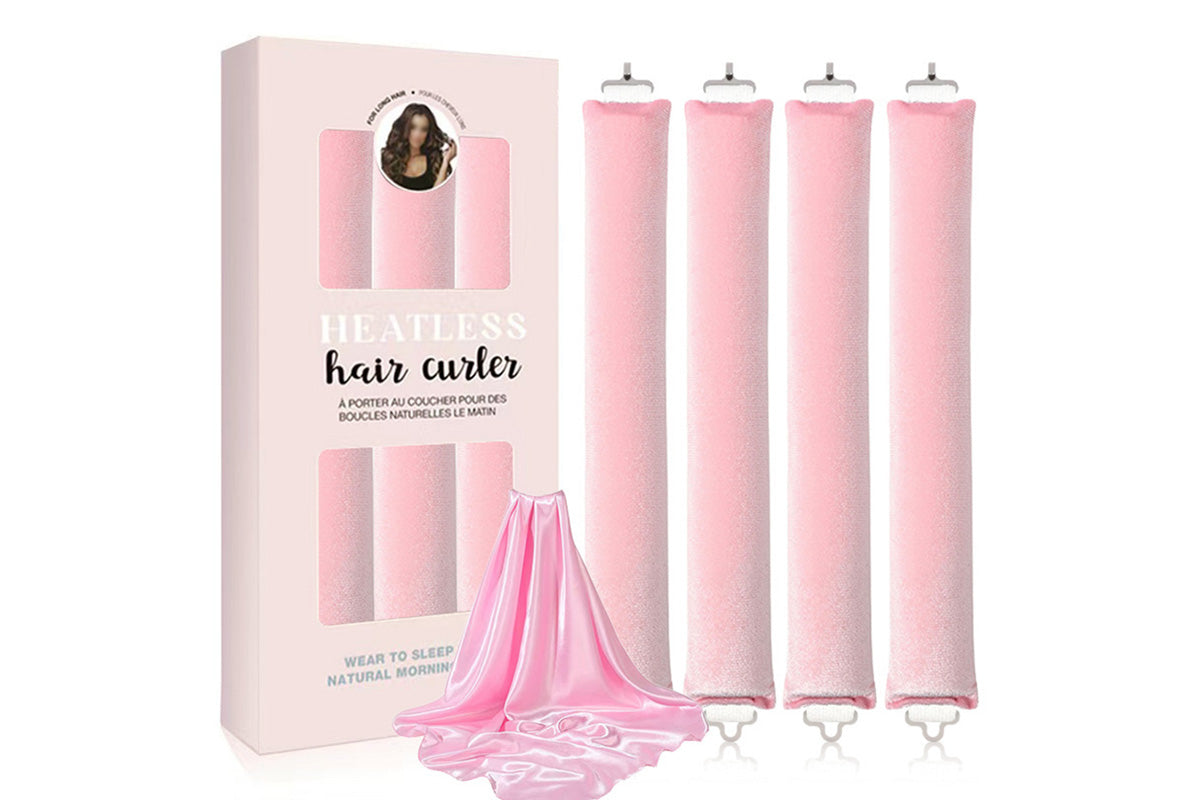 4Pcs Heatless Curls Overnight Hair Curlers Set No Damage Hair Styling Tools