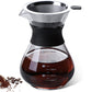 Pour Over Coffee Maker Borosilicate Glass Carafe with Reusable Stainless Steel Filter