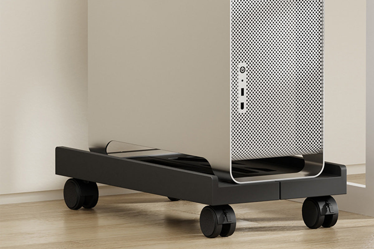 Computer Stand Adjustable with Wheels Mobile PC Case Holder Universal for Home