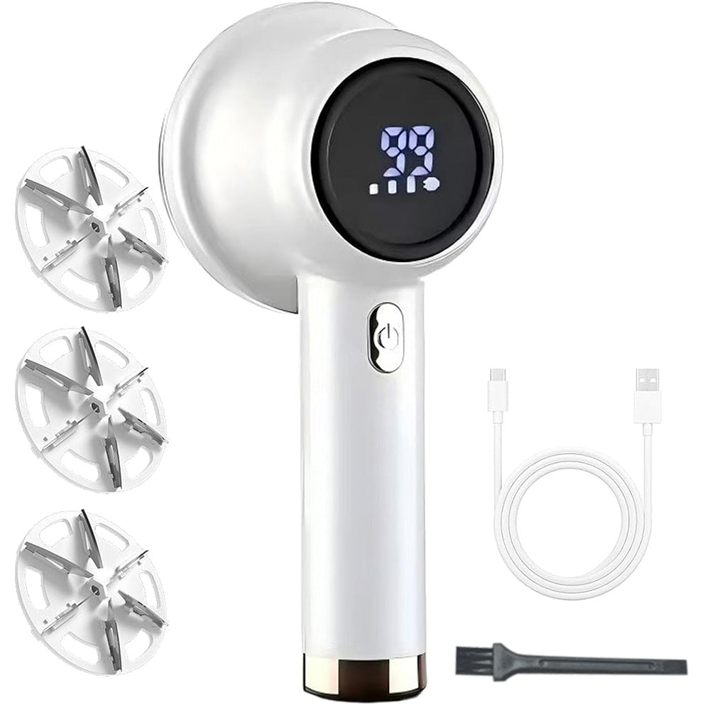 Electric Lint Remover with 3 Speed Levels LED Display 3 Replacement Blades for Clothes